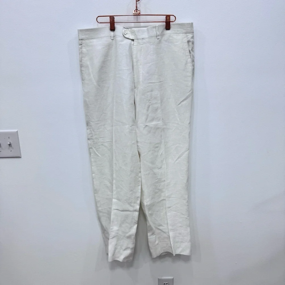 Men's Cotton Linen Resort Vacation wear Dress Pants made in Italy Linea Naturale